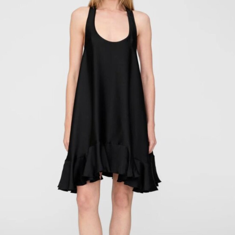 Anine Bing Black Silk Mini Dress